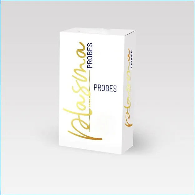 A box of Plasma Probes for use with plasma pens, predominantly white with gold text.